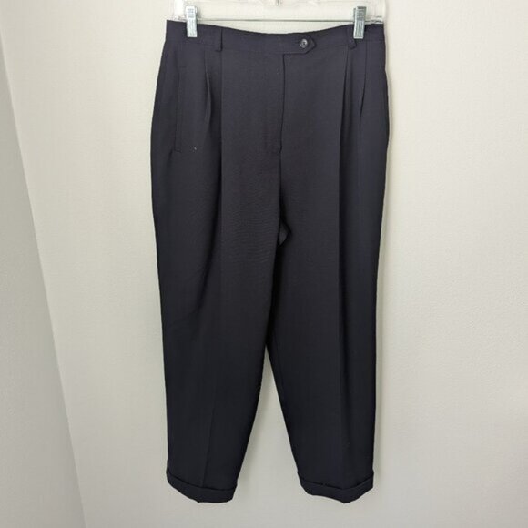 Vintage Austin Reed Women's Navy 100% Wool Trousers, 12P - Picture 1 of 5